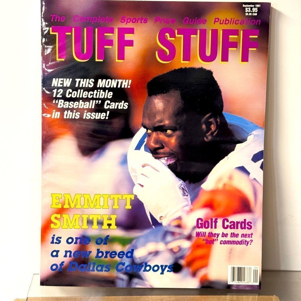 1991 September tuff stuff magazine with a uncut sheet of various superstars